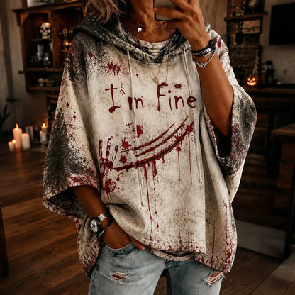Cardydony Women's I'm Fine Printed Hoodie