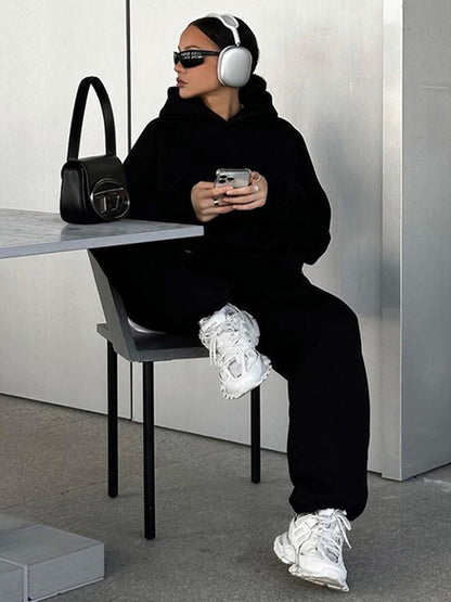 Cardydony Women's Oversized Cotton Blend Athleisure Sweat Set