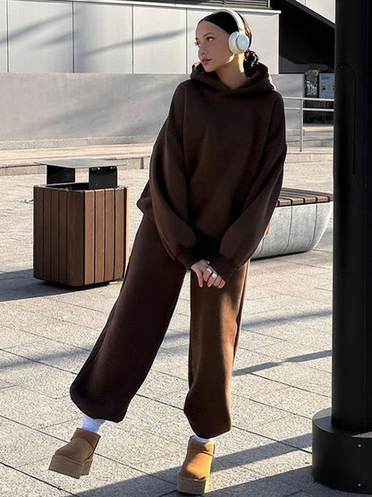 Cardydony Women's Oversized Cotton Blend Athleisure Sweat Set