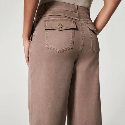 Cardydony Stretch Twill Cropped Wide Leg Pant