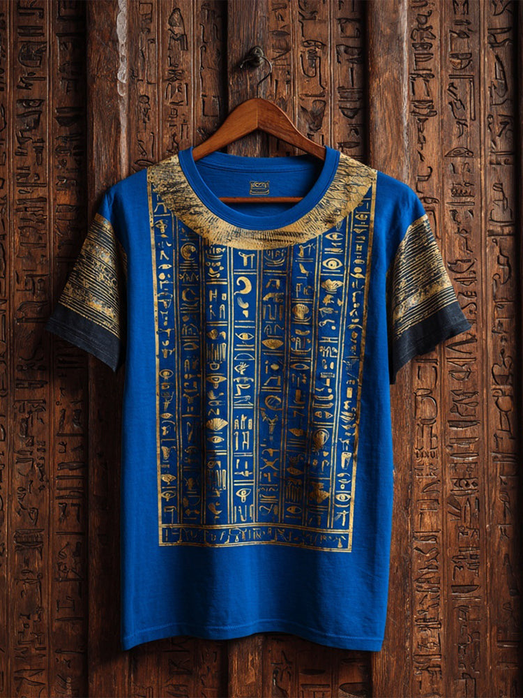 Cardydony Men's Vintage Ancient Egyptian Inspired Pattern Comfy T Shirt