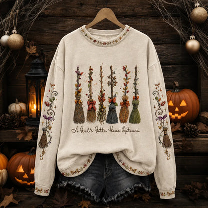 Cardydony Women's Halloween Art Print Casual Sweatshirt