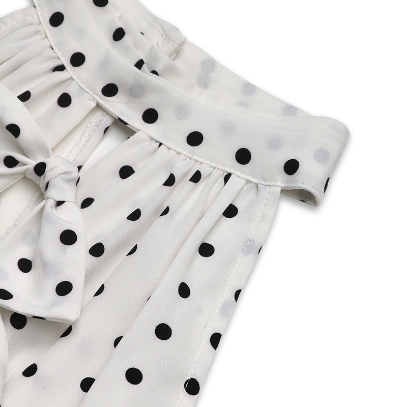 Cardydony Women's Polka Dot Halter Neck Midi Dress | Sleeveless Bow-Tie A-Line Dress