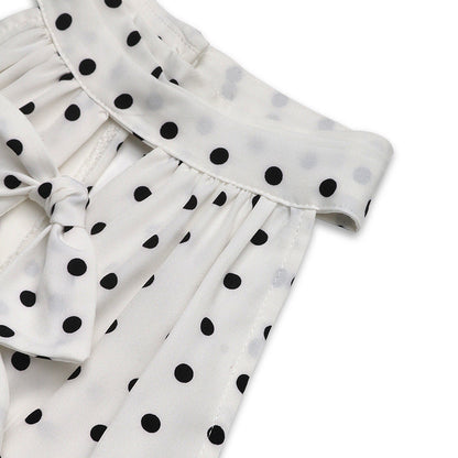 Cardydony Women's Polka Dot Halter Neck Midi Dress | Sleeveless Bow-Tie A-Line Dress