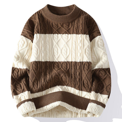 Cardydony Women's Color Block Cable Knit Sweater | Cozy Winter Pullover