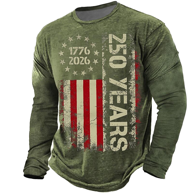 Cardydony Men's Retro American Us Flag T Shirt
