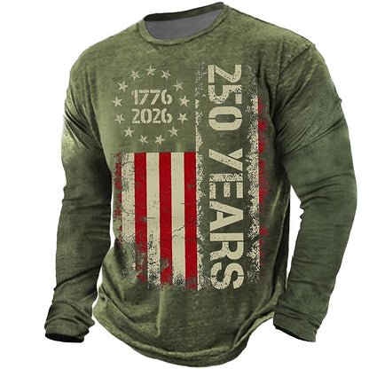 Cardydony Men's Retro American Us Flag T Shirt