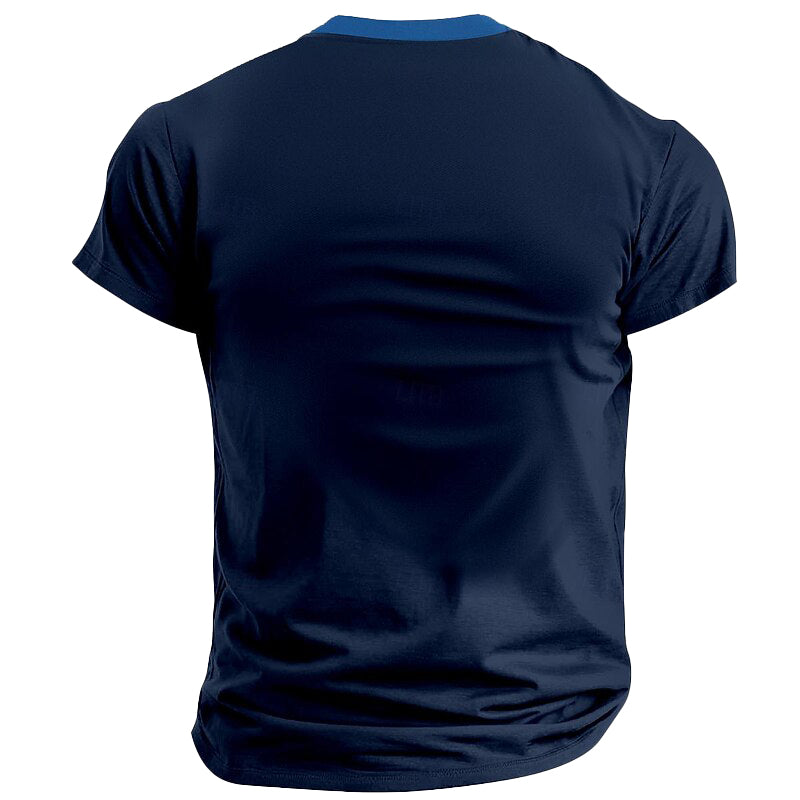 Cardydony Men's Retro Us Navy Veteran Graphic Print Henley T-shirt