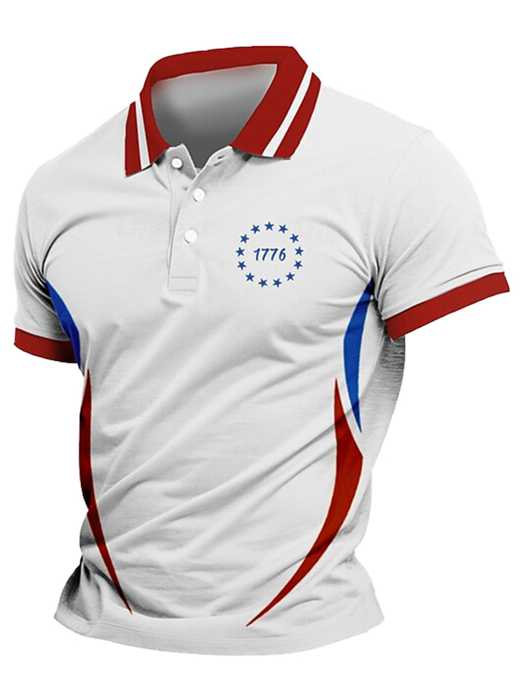 Cardydony Men's Us America 250 Year Anniversary Veterans Day Print Polo Shirt