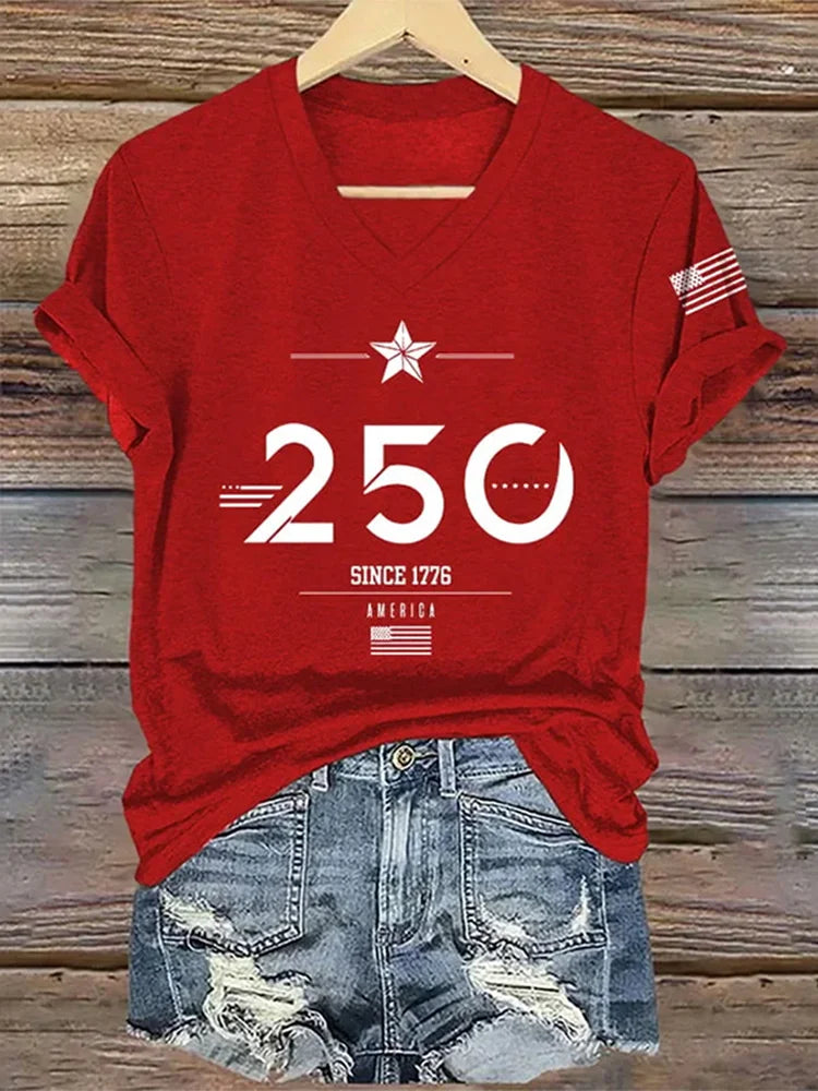 Cardydony Women's 250th Anniversary Print T-shirt