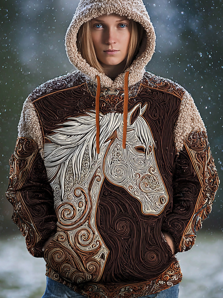 Cardydony Celtic Knot & Horse Totem Design Women's Hooded Sweatshirt