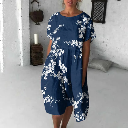 Cardydony Cherry Blossom Japanese Flowy Midi Dress