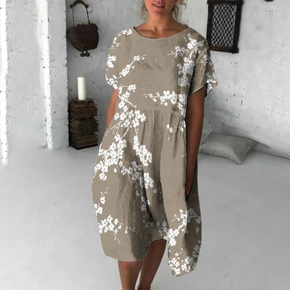 Cardydony Cherry Blossom Japanese Flowy Midi Dress