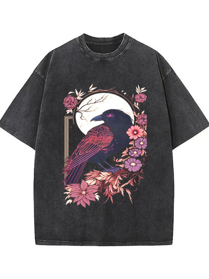 Cardydony Goth Raven Moon Washed T-shirt