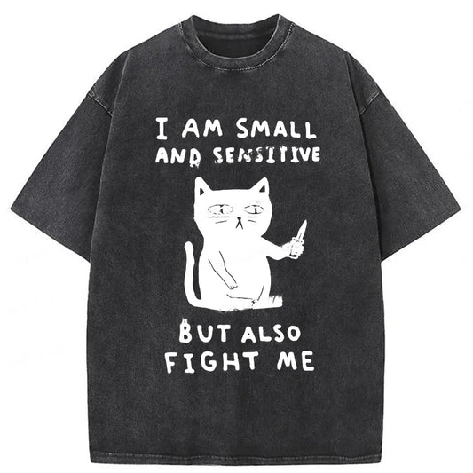 Cardydony I Am Small And Sensitive Washed T-shirt