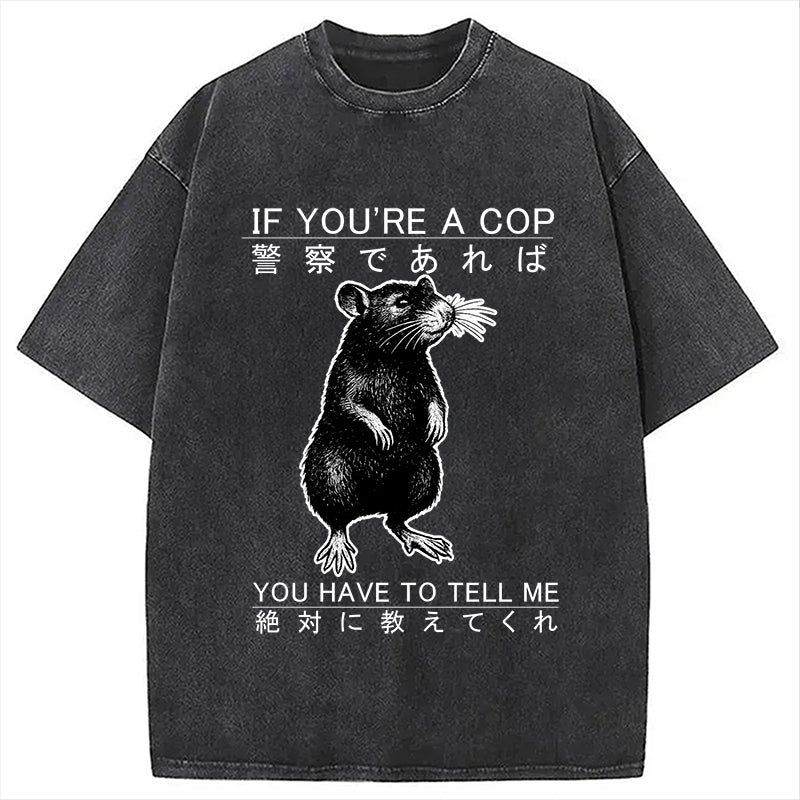 Cardydony If You're A Cop Japanese Rat Washed T-shirt