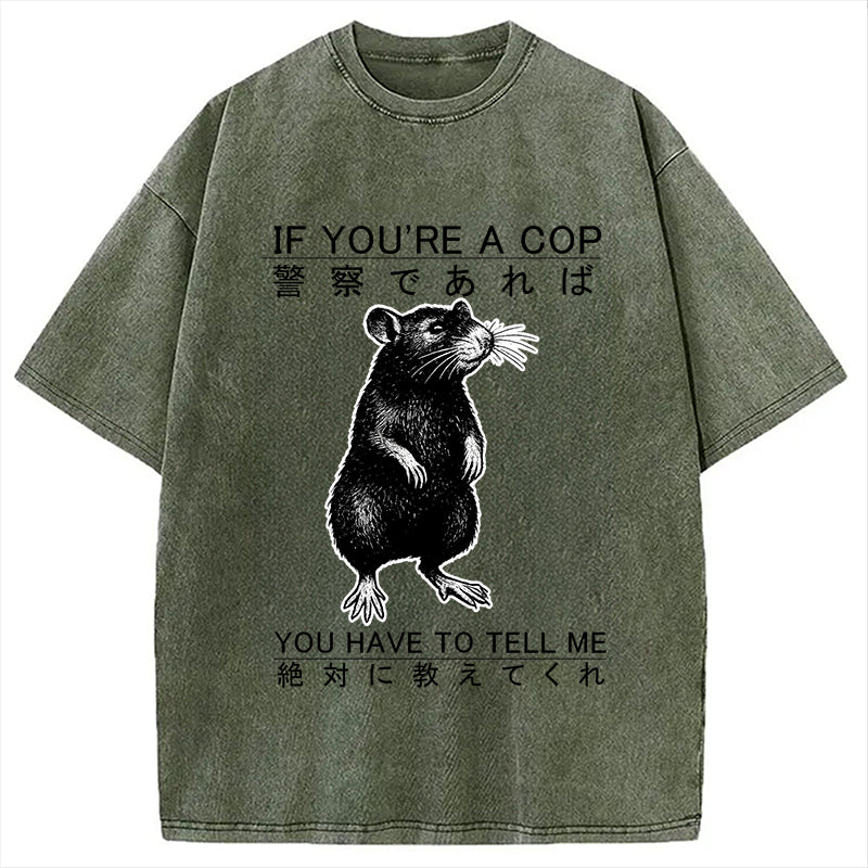 Cardydony If You're A Cop Japanese Rat Washed T-shirt