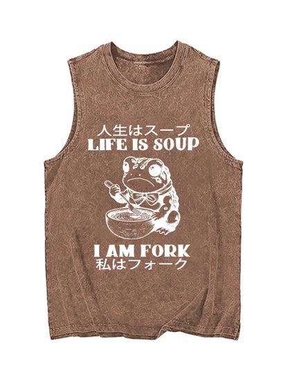 Cardydony Life Is Soup I Am Fork Washed Tank