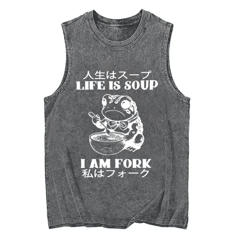 Cardydony Life Is Soup I Am Fork Washed Tank