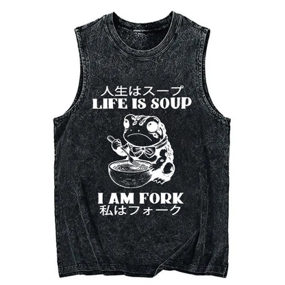 Cardydony Life Is Soup I Am Fork Washed Tank