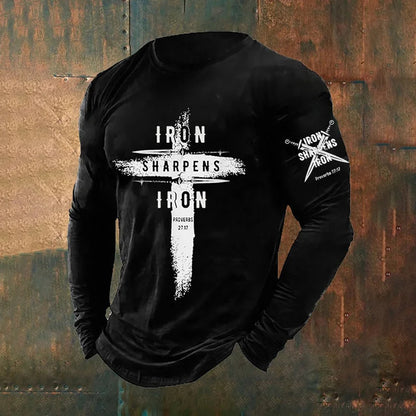 Cardydony Men's Faith Print Long Sleeve Top