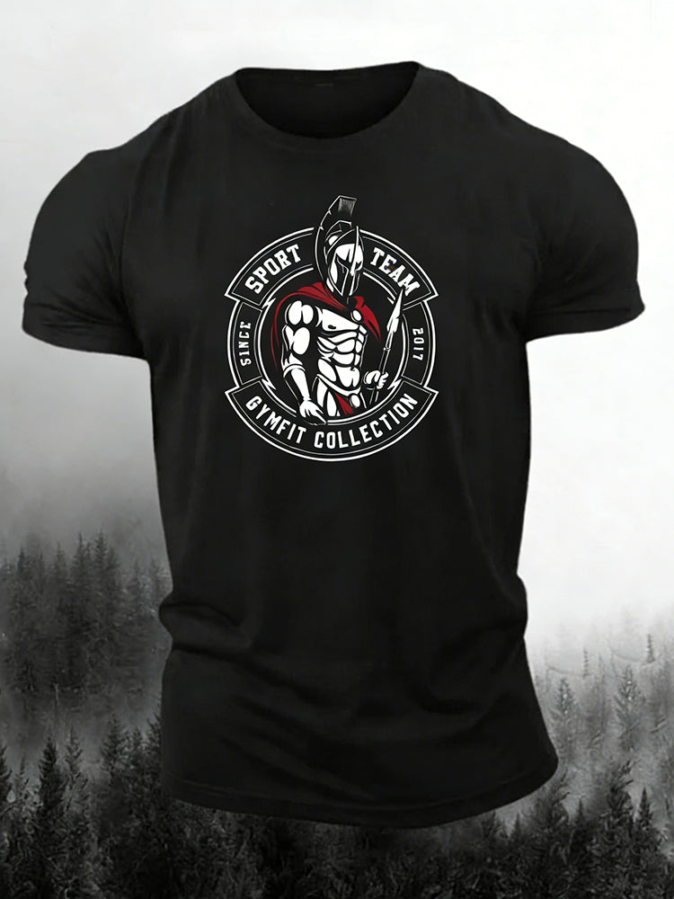 Cardydony Men's Retro Viking Print Casual T-shirt