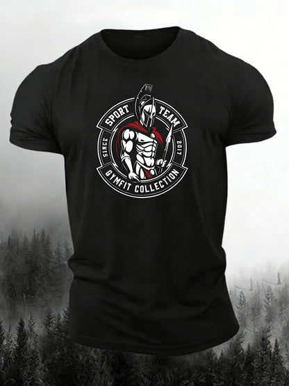 Cardydony Men's Retro Viking Print Casual T-shirt