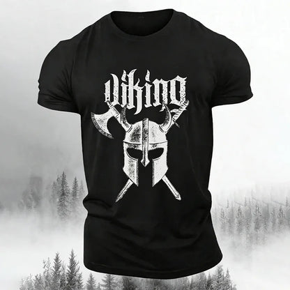 Cardydony Men's Retro Viking Print Comfortable Casual T-shirt