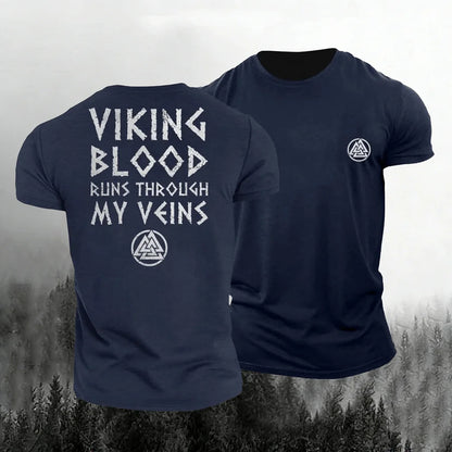 Cardydony Men's Viking Print Short Sleeve Casual T-shirt