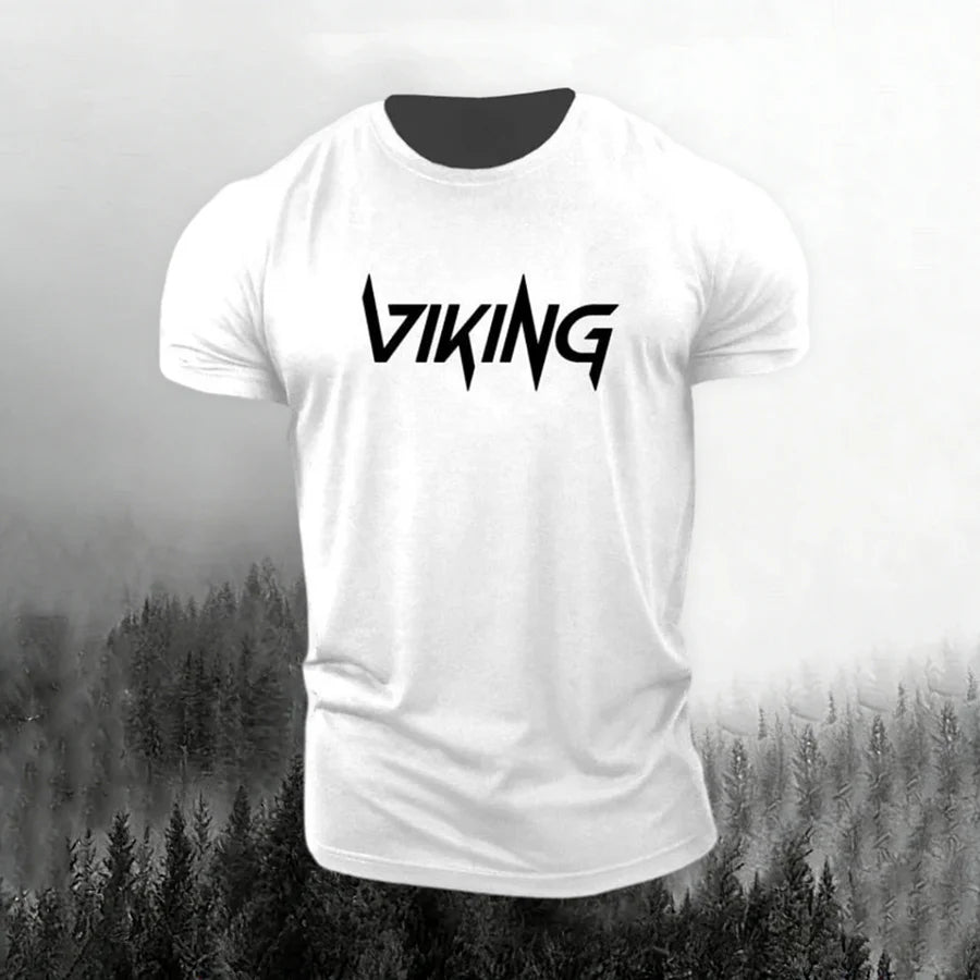 Cardydony Men's Viking Print Short Sleeve T-shirt