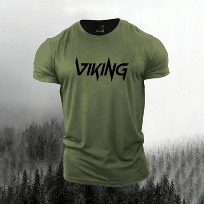 Cardydony Men's Viking Print Short Sleeve T-shirt