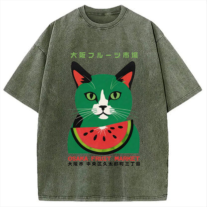 Cardydony Osaka Fruit Market Washed T-shirt