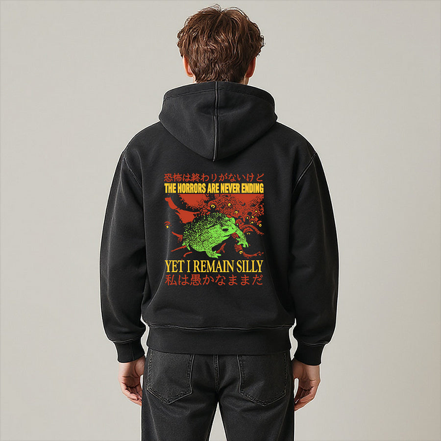 Cardydony The Horrors Are Never Ending Washed Zip Hoodie