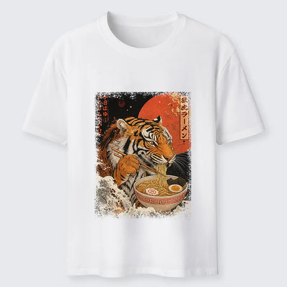 Cardydony Ukiyoe Japan Tiger Eating Ramen Classic T-shirt