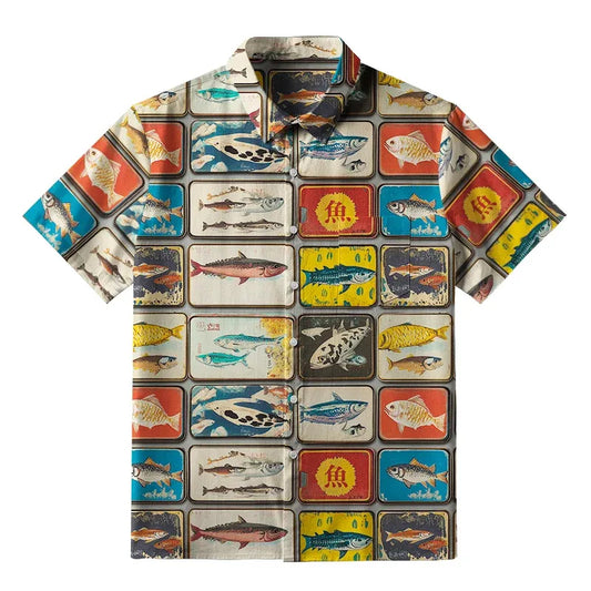 Cardydony Vintage Fish Collection Button-up Shirt