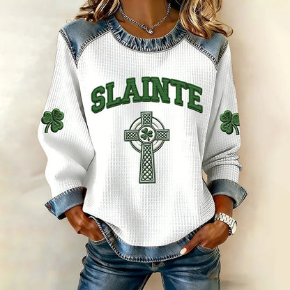 Cardydony Women's St. Patrick's Day Print Crew Neck Casual Sweatshirt
