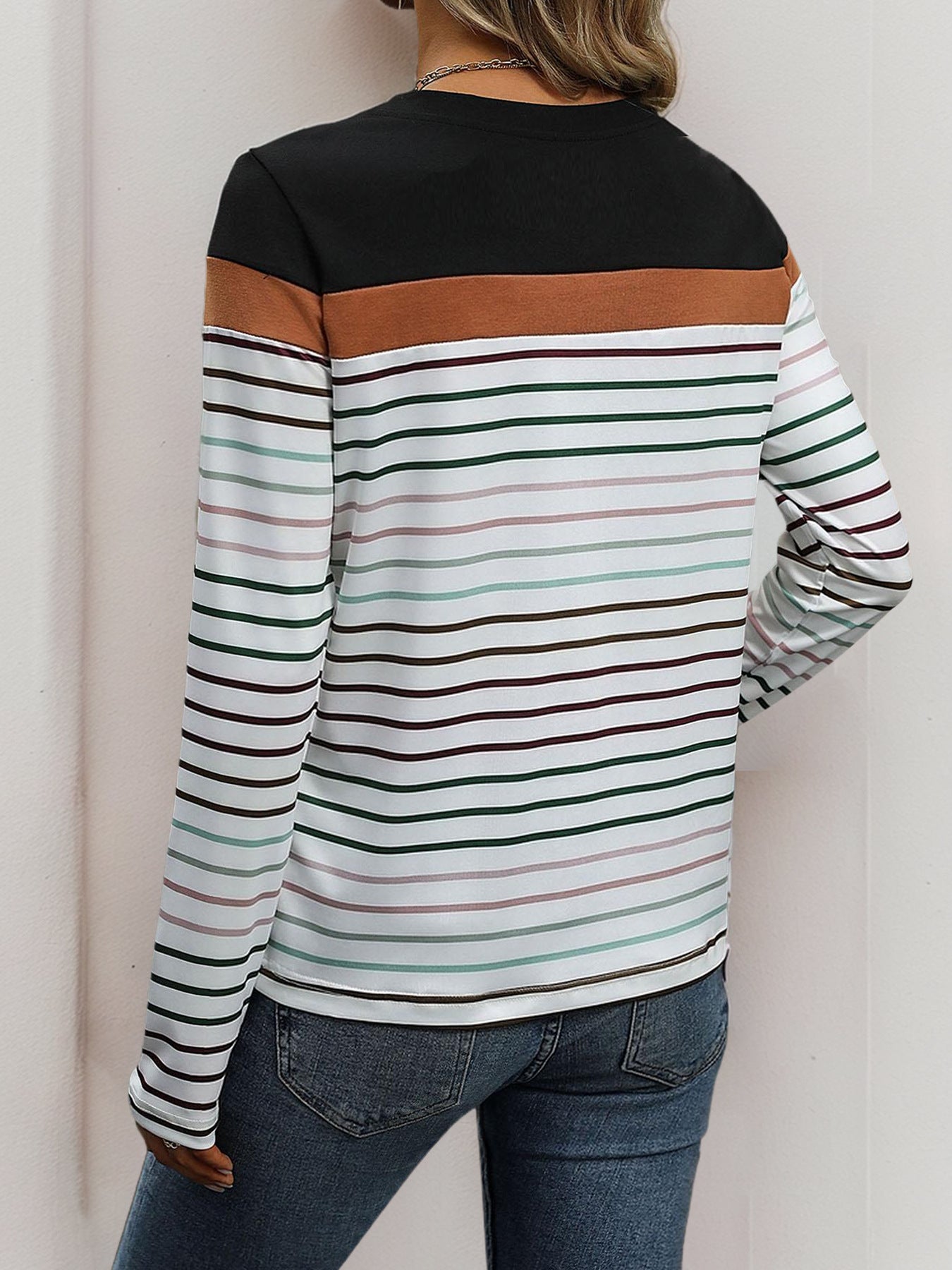 Cardydony Women's Color Block Striped Sweatshirt - Your Everyday Comfort Essential