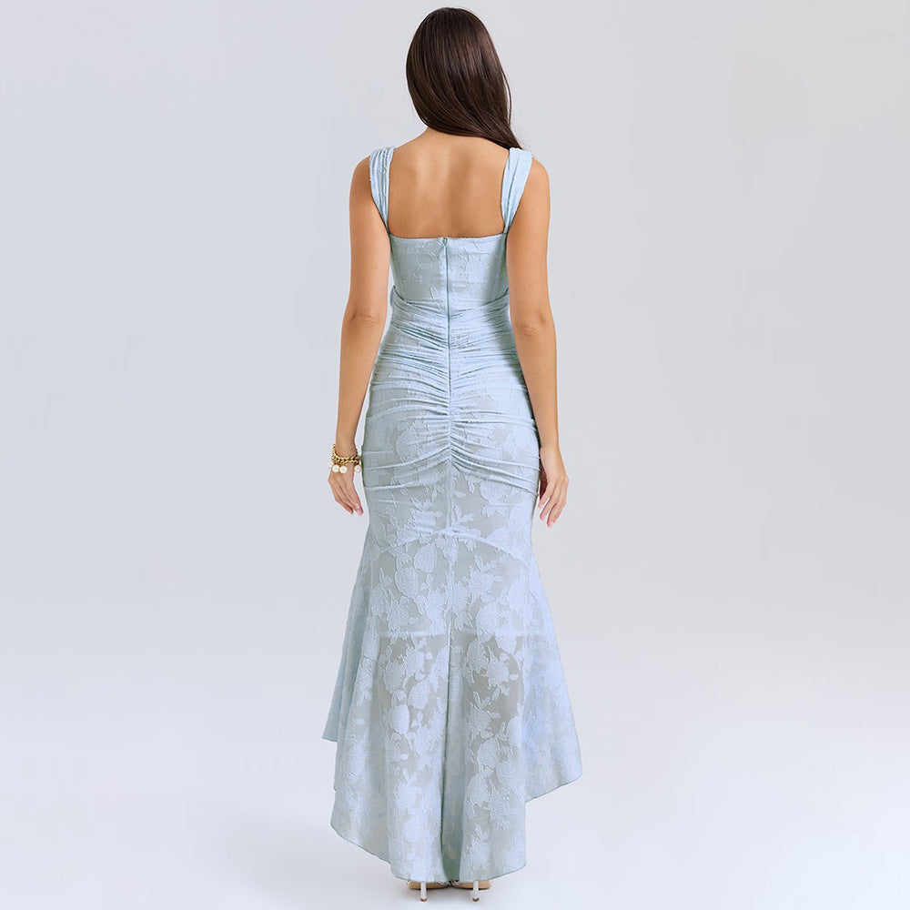 Cardydony Women's Romantic Floral Ruched Mermaid Dress