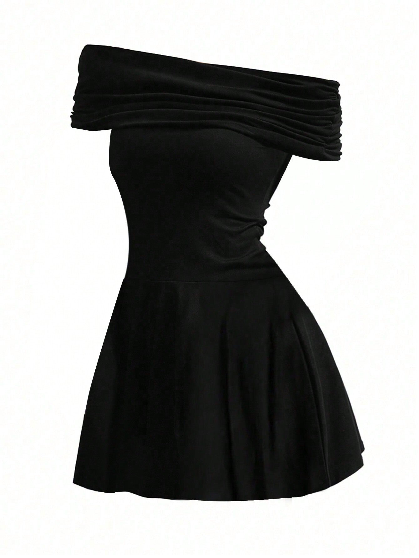 Cardydony Women's Off-Shoulder Elegant Black Mini Dress