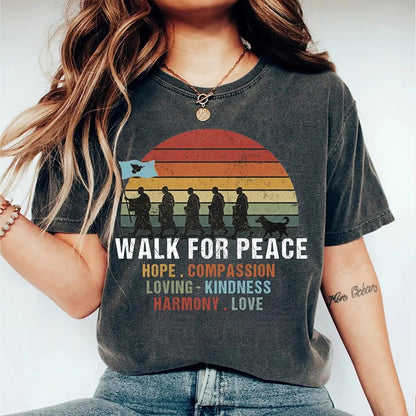 Cardydony Buddhist Monks Walk For Peace Art Washed T-shirt