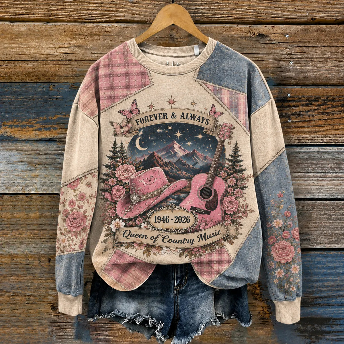 Cardydony Women's Forever Art Print Round Neck Sweatshirt