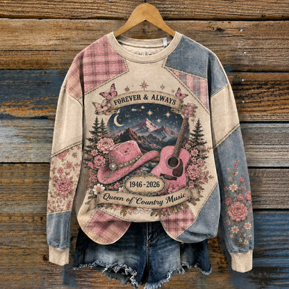 Cardydony Women's Forever Art Print Round Neck Sweatshirt