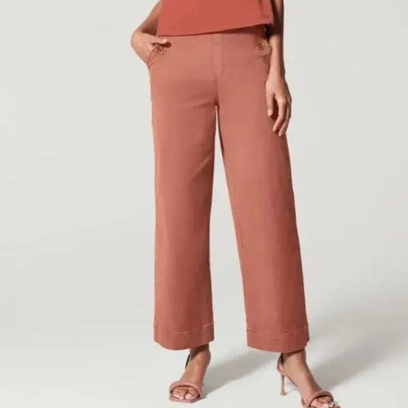 Cardydony Stretch Twill Cropped Wide Leg Pant