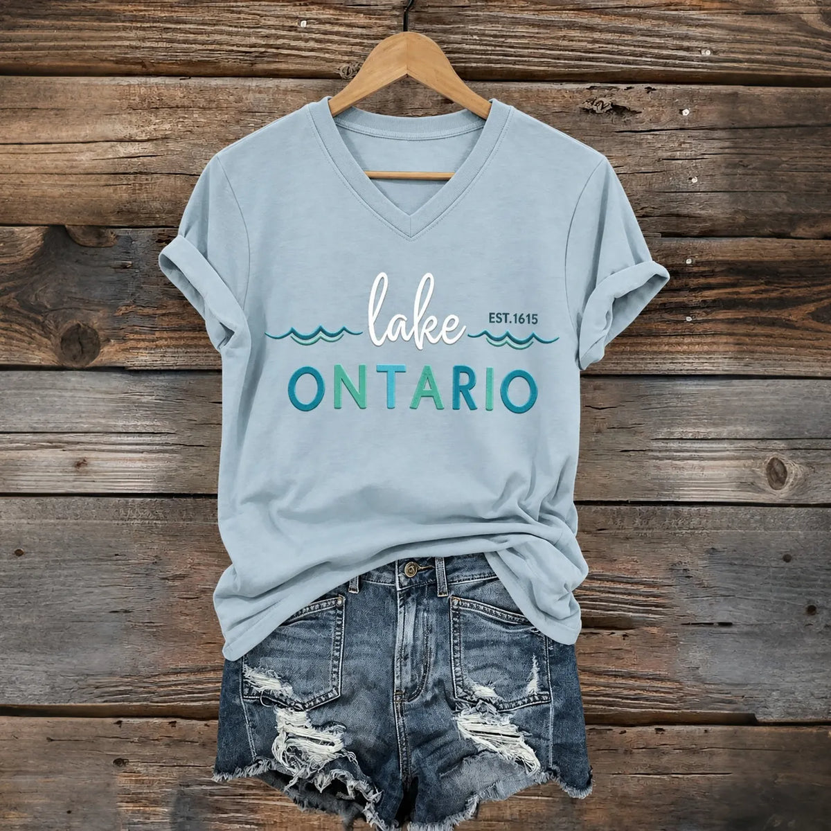 Cardydony 1615 Lake Ontario Printed Women's Short-sleeve T-shirt