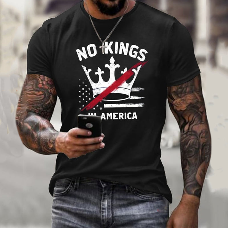 Cardydony Men's No Kings Print T-shirt