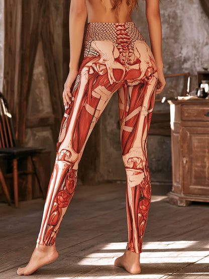 Cardydony Women's Halloween Human Muscle Anatomy Art Comfortable Leggings