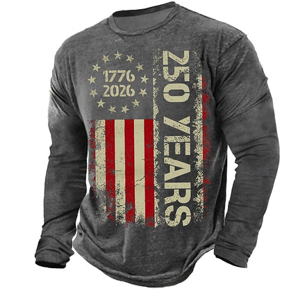 Cardydony Men's Retro American Us Flag T Shirt