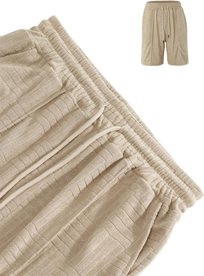 Cardydony Leisure Textured T-shirt And Shorts Two Piece Set