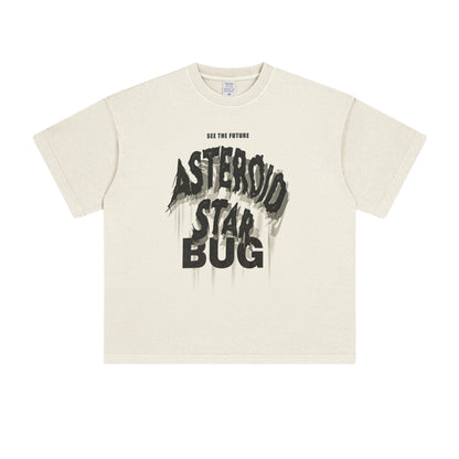 Cardydony Women's Asteroid Star Graphic Tee | Washed Oversized Streetwear T-Shirt for Women