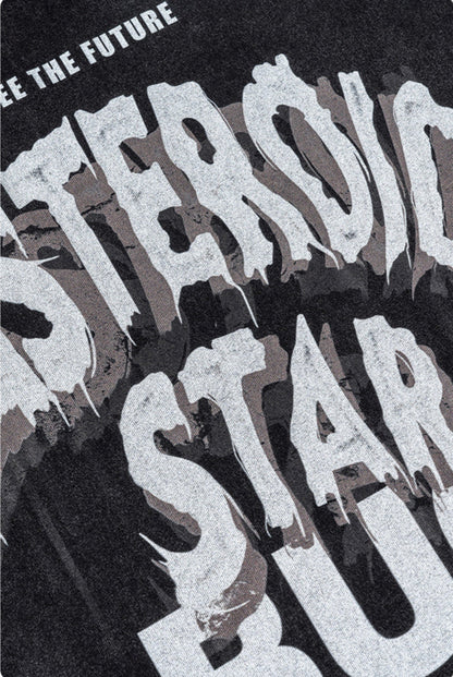 Cardydony Women's Asteroid Star Graphic Tee | Washed Oversized Streetwear T-Shirt for Women